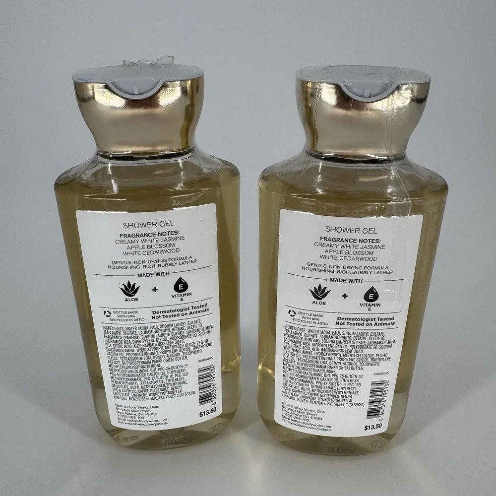 2 Pack Bath & Body Works Aloe + Vitamin E Shower Gel 10 fl oz/295m White Jasmine